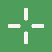 A green tile with one tick above, below, left and right of the center.