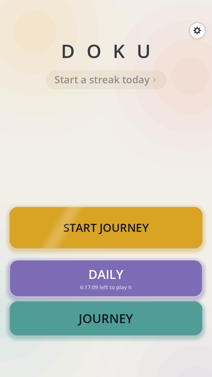 Doku home screen with Start Journey, Daily and Journey buttons.